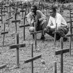 Rawanda 1994 genocide remembrance at a Mass Grave.