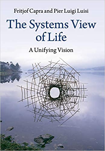 Book Cover showing a sketch of web on an image of a lake shore