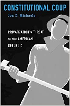 Book Cover of Contitutional Coup shows silhouette of man with an ax 