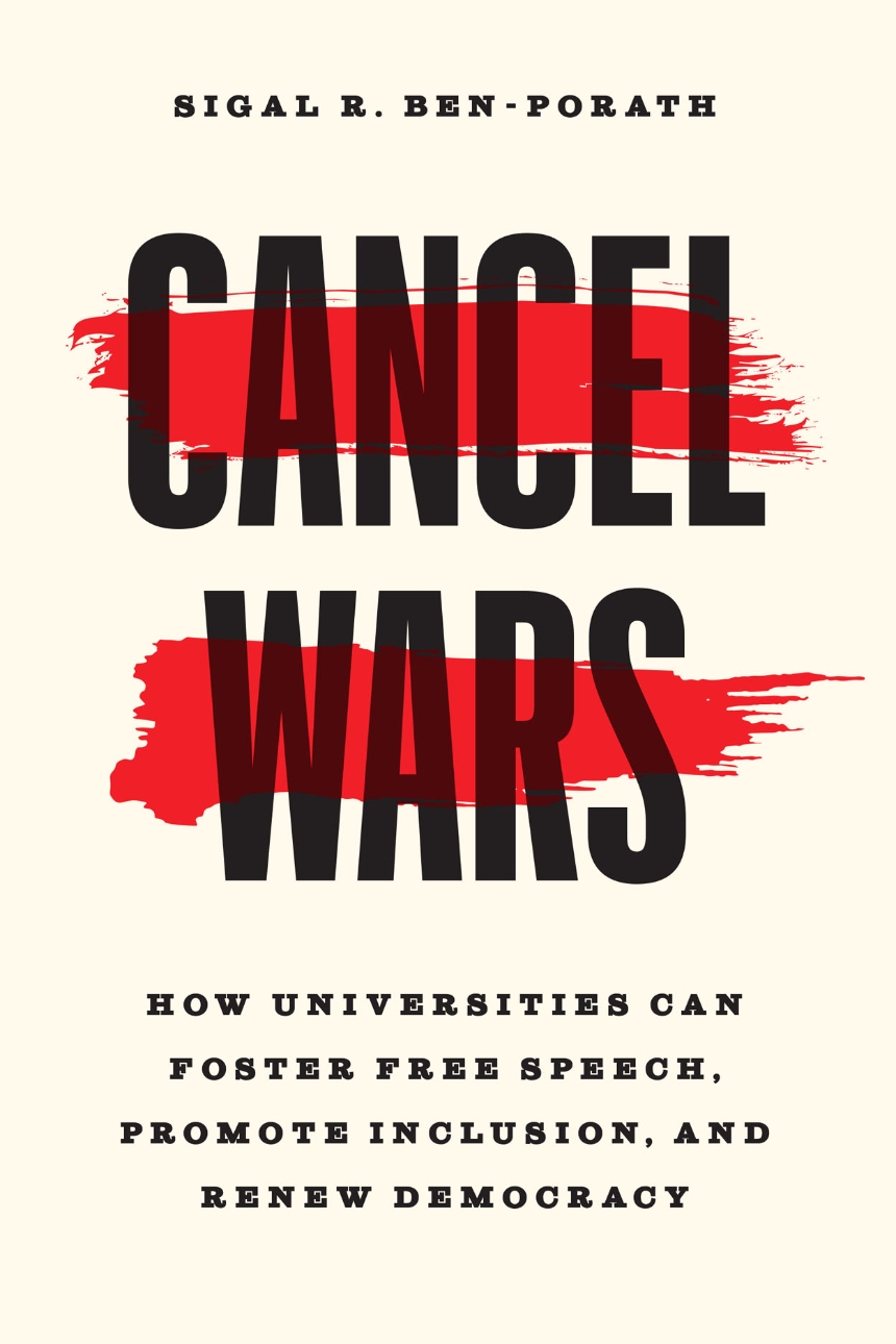 Book title Cancel Wars with red paint brushed over it.